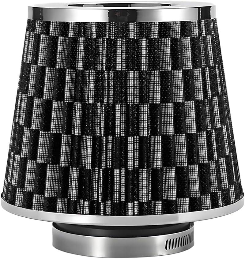 Clamp-On Car Air Intake Filter, 3 In/3.5 In/4 In Three Size High-Flow Washable Vehicle Air Cone Filter Cleaner, Round Tapered Auto Cool Cleaner Replacement, Universal Fit (Carbon Fiber Black)