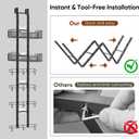 Purse Organizer, Bag Organizer for Closet Door, Over The Door Hanging Handbag Storage Rack with Adjustable 12 Metal Hooks & 2 Baskets, Foldable, No Tools Installation