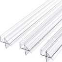 Delamu Shower Door Bottom Seal, 3Pack Shower Door Bottom Sweep Strip, 39in Frameless Glass Doors Seal Strip for 3/8'' (10mm) Thick Doors, 39'' x 0.39'', Showers Water Guard & Barrier