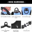 PHOEPET No Pull Dog Harness Reflective Adjustable Vest with a Training Handle, Name ID Pocket, 2 Metal Leash Hooks, 3 Snap Buckles [Easy to Put on & Take Off](M, Baby Blue)