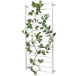 MyGift 4 Ft Tall Trellis, White Metal Wall Mounted Garden Trellis for Climbing Plants Outdoor/Indoor, Large Wall Support Frame for Hanging Planters (1, White)