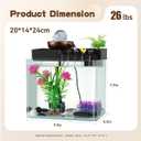 Indoor Water Fountain, 5-in-1 Tabletop Waterfall with Fish Tank & Mist Spray Humidifier, Desktop Fountain for Office Decor, Relaxing Small Water Feature for Bedroom Living Room Home