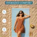 Casa Platino Turkish Beach Towels Set of 6, Lightweight and Soft Quick Dry Towels, Pre-Washed and Sand Free, Ideal for Travel, Summer Vacations, Family Trips, or Resort Pool Use 39"x71" Beach Grass