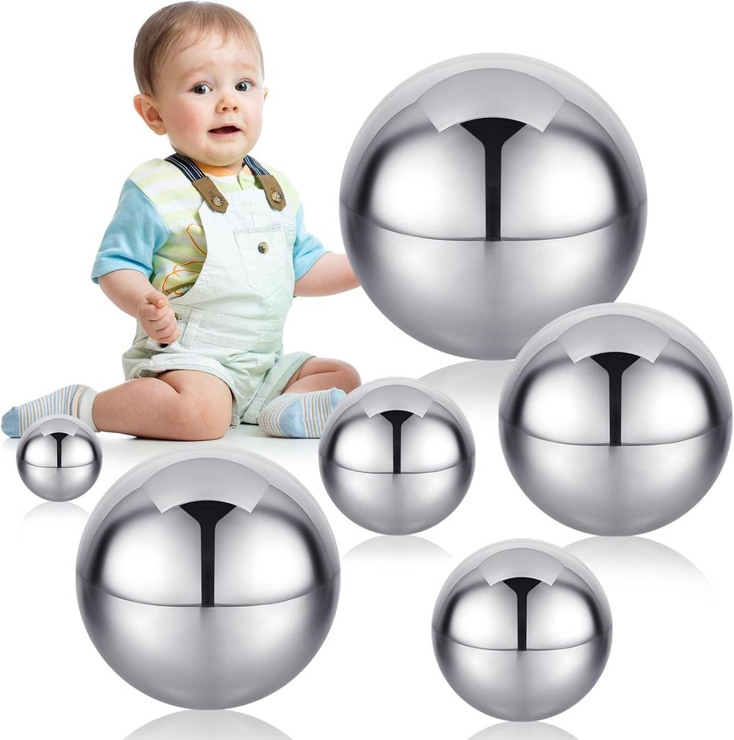 Shappy 6 Pcs Sensory Reflective Balls Stainless Steel Gazing Mirror Balls for Back to School Color Image Reflection Bedroom Ornaments (1.5,2.5,3,3.9,4.7,5.9 Inch)