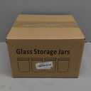 Mfacoy 4 Pack Glass Storage Jars with Airtight Bamboo Lid, 27 OZ Glass Canisters Set with Labels, Glass Food Storage Jar for Kitchen, Clear Container for Candy, Cookie, Coffee Beans, Snacks, Spices