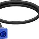 PowerCon Input Female Panel Mount to Y Spade Plug Cord16AWG 20A/250VBase to Y-Terminal Extension Cable, 3-pin AC Power Socket Suitable for Stage Light LED connector-2FT