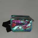 Holographic 80s 90S Rave Stars Neon Transparent Gravel Fanny Pack for Women - Great Waist Pack for Games, Concerts, Rave, Festival, Travel