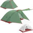 KAZOO 2／4 Person Camping Tent Outdoor Waterproof Family Large Tents 2/4 People Easy Setup Tent with Porch Double Layer | Outdoor
