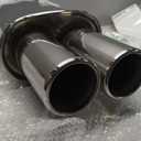 Tail Pipe Muffler Car Accessories Exhaust Systems Muffler Pipe M Drum Universal Stainless Burned Blue Silver Silencer Double Export 63MM 76MM Exhaust Tailpipe Muffler, 55.8x22x15cm