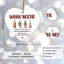 10 x Work Bestie Christmas Ornament 2025 - Unique Coworker Ornament for Christmas Tree, Work Bestie Gifts for Women, Men  Unique for Work Friends, Colleagues