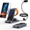 Magnetic Wireless Charger for Samsung, 3 in 1 Android Charging Station for Samsung Galaxy S26 Ultra/S25 Ultra/Z Fold/Flip 7, Foldable Charger for Samsung Galaxy Watch Ultra/8/7/Galaxy Buds4 Pro (Gray)