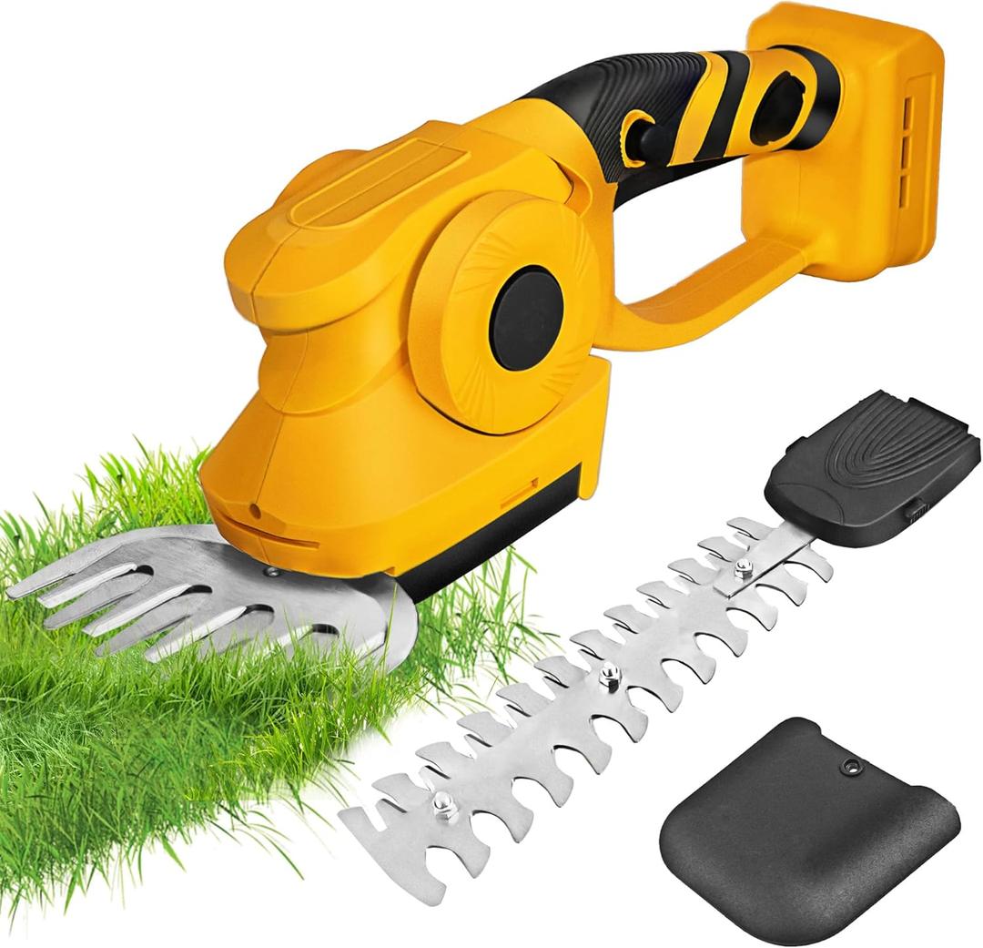 Hedge Trimmer Cordless for Dewalt 20V Battery, 2 in 1 Electric Bush Trimmer - Mini Shrub Trimmer and Grass Shears Cordless for Garden Yard Lawn (Battery NOT Including)
