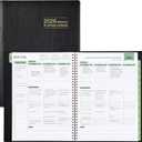 2 x 2026 Planner - 11.38'' x 8.74'', Weekly & Monthly Planner Notepad 2026, Jan. 2026 - Dec.2026, Appointment Book 2026, 60 Minutes Interval, Monthly Tabs, Faux Soft Leather, Spiral Bound - Black