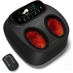Medisana Shiatsu Foot Massager with Heat, Air Compression, Kneading & Negative Ion for Plantar Fasciitis, Neuropathy, Wireless Control, Birthday Christmax Gifts for Women Men, Up to Foot Size 13