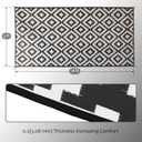 SAND MINE Waterproof Outdoor Rug 9x18 ft, Plastic Straw Rug, Modern Area Rug, Large Floor Mat, RV, Patio, Backyard, Deck, Picnic, Beach, Trailer, Camping (9' x 18', Black & White Lattice)