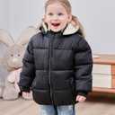 TUONROAD 1-6T Baby Girl Boy Winter Fleece Coats Toddler Warm Puffer Jackets Kids Down Alternative Outerwear (2-3T, Black)