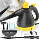 Handheld Steam Cleaner - 275°F High-Temp Fast Heating Multi-Surface Steamer for Cleaning, 100% Chemical-Free Pet Safe Portable Steam Cleaner for Home/Bath/Window/Car Detailing/Couch/Grout(Yellow)