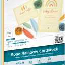 PrintWorks Boho Rainbow Cardstock 8.5" x 11" - 50 Sheets - 5 Assorted Boho Tones - Ideal for School & Craft Projects - 67 lb/147 gsm & 90 lb/165 gsm - Made in the USA - SFI Certified (00660)