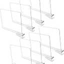 Sooyee Beautiful 8 PCS Acrylic Shelf Dividers, Perfect Perfect for Closets Kitchen Bedroom Shelving Organization to Organize Clothes Closet Shelves, Books,Towels and Hats, Purses Separators,Clear