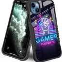 Compatible with iPhone 15 Case [Shockproof Bumper] [Anti-Scratch] [Anti-Slip] Heavy Duty Protection Cover for Boys Kids Men - Gamer Play Game Win Easter