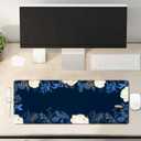 2 x Flowers Plants Mouse Pads for Desk,Premium Textured Large Mouse Pad for Women with Non-Slip Rubber Base, Pink Gold Design Mouse Mat with Stitched Edge Desktop Protection Mat for Computers Laptop