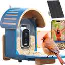 Smart Bird Feeder with Camera, 2.5K UHD Bird Feeder Camera Solar Powered, Sensitive AI Identification, Instant Alerts Capture Video, IP66 Waterproof for Outdoor, Ideal Gift for Mom, Blue