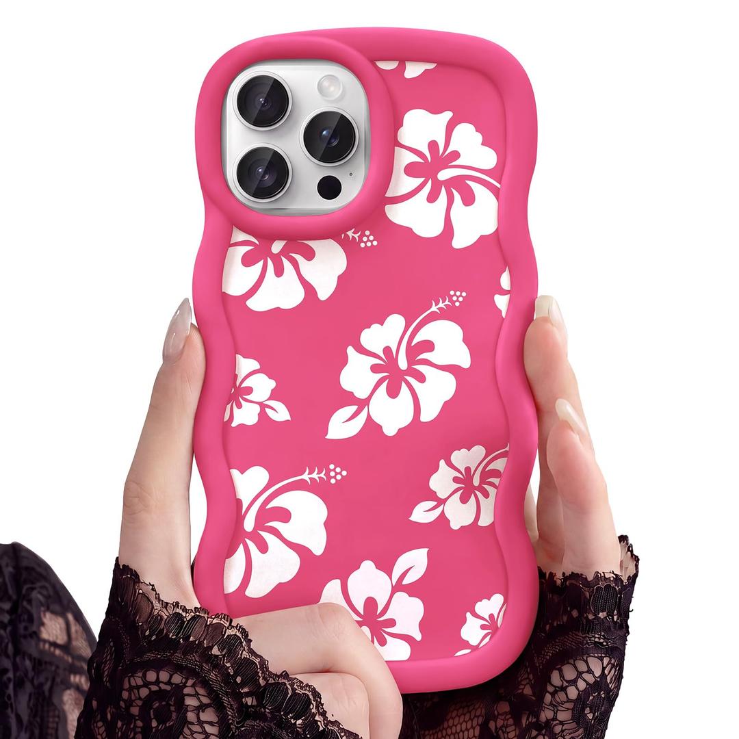 CASBST for iPhone 13 Pro Max Phone Case, Curly Wavy Frame with Cute Pattern