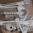 breesky Life Size Skeleton for Halloween: 4.43ft Realistic Human Anatomy Full Body Skeleton Model with 360° Posable Movable Arms - Skeletons for Outdoor Yard Haunted House Atmosphere Decoration