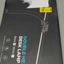 SIBRILLE LED Desk Lamp for Home Office - Dimmable Computer Desk Light with Clamp, Modern Architect Task Lamp with Color Changing, Flexible Desktop Lamp with Gooseneck for Monitor, Double Head, Black