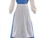 Visbion Beauty Belle Costume Maid Blue Dress Women Girls Princess Halloween Cosplay (XX-Large)