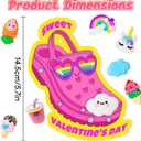 Valentines Day Cards for Kids School - Valentine Day Gifts for Kids, 30 Pcs Valentine Exchange Cards with Shoe Charms for Boys Girls Toddler Class Classroom Gift,Funny Party Favors
