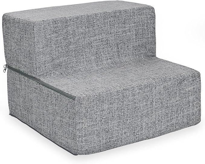 Best Pet Supplies Dog Stairs & Steps - Foam Steps for Small Dogs & Cats, Non-Slip Indoor Balanced Pet Step Support, Dog Ramp, No Assembly, Ash Gray Linen, Foldable 2-Step (12-inch Height) Best Pet Supplies Dog Stairs & Steps - Foam Steps for Small Dogs & Cats, Non-Slip Indoor Balanced Pet Step Support, Dog Ramp, No Assembly, Ash Gray Linen, Foldable 2-Step (12-inch Height)
