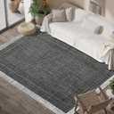 Enkor Area Rugs 6x9 Washable Non Slip Simple Soft Rugs for Living Room Bedroom, Modern Mat for Kitchen Entryway Dark Grey