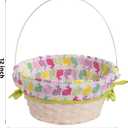 JOYIN 3 Pcs Easter Bamboo Baskets with Polka Dots Lining and Handle, Woven Easter Eggs Hunting Bucket, Wicker Candy Toys Storage Baskets for Picnic, Gift Packing, Party Favors Decorations(10" X 12")