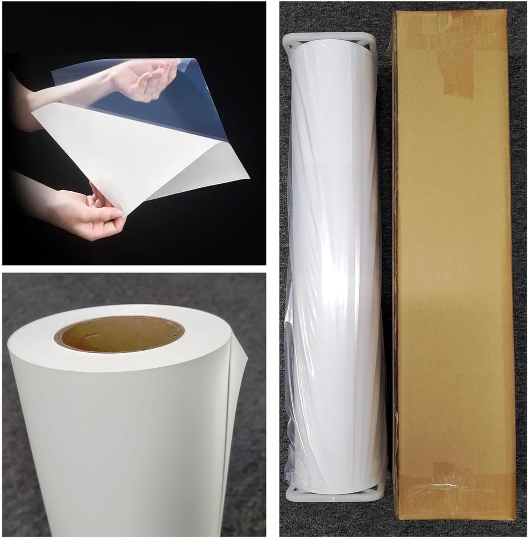 RCdepot1-1 X 36 Inch X 100 Ft Matte Polypropylene Banner Roll (Self Adhesive) Film Poly Vinyl Waterproof, Tear Resistant, 2 Inch Core, Wide Format Inkjet Print Poster Signs PVC