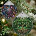 Christmas Tree of Life Stained Glass Ornament - Holiday Home Decor - Gift Exchange Present - The Tree of Wisdom