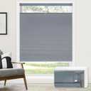 LazBlinds No Tools No Drill Cordless Cellular Shades, Top Down Bottom Up (TDBU) Honeycomb Shades for Home, Blackout Light Blocking Thermal Insulation Blinds for Windows, 27" W x 48" H, Dark Grey