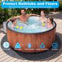 Upgraded 80 * 80inch Square Hot Tub Mat, Extra Large Inflatable Hot Tub Pad Outdoor Indoor, Waterproof Slip-Proof Backing, Absorbent Spa Pool Ground Base Flooring Protector Mat
