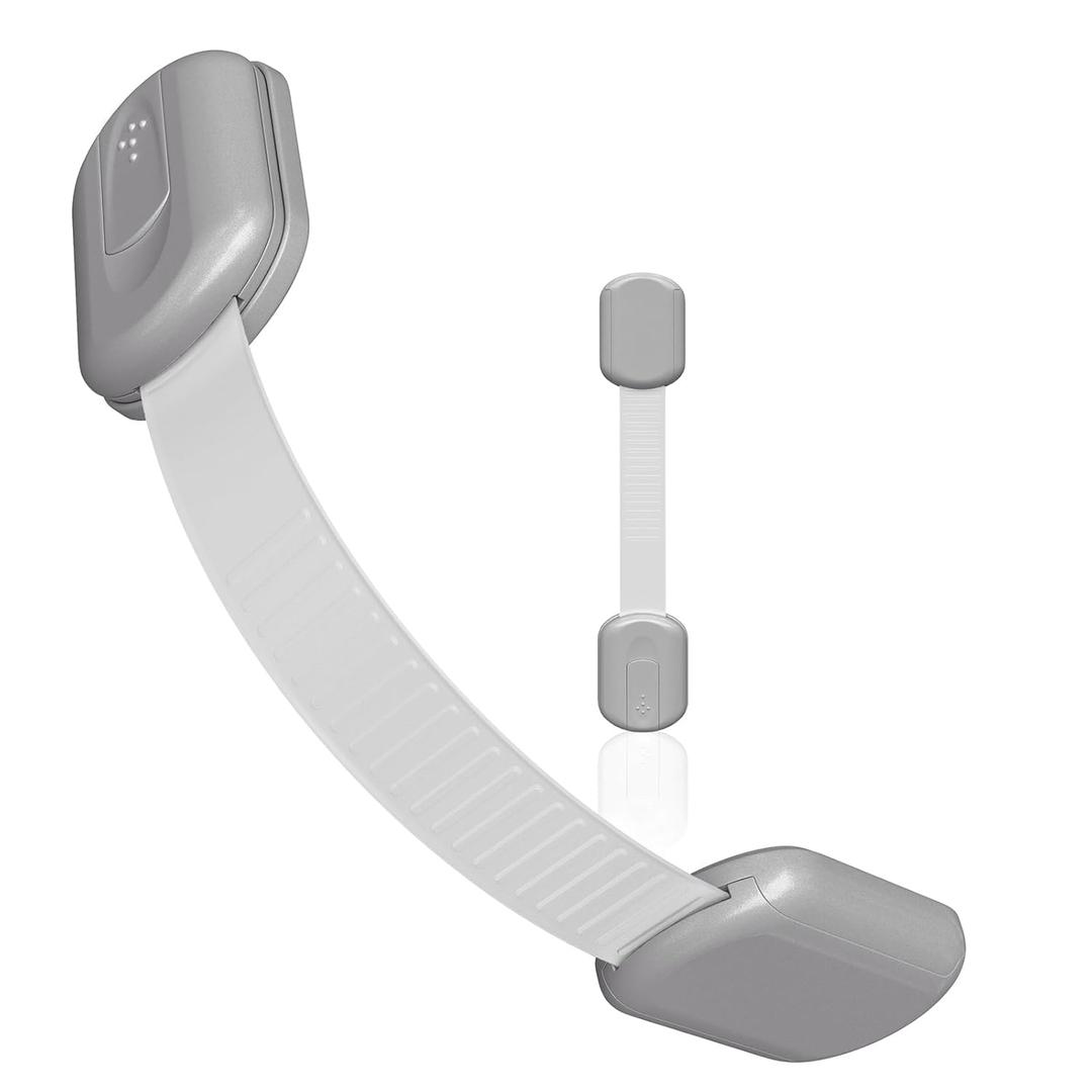 Baby Proofing Child Safety Locks (2 Pack) by Skyla Homes - The Safest, Quickest and Easiest 3M Adhesive Cabinet Latches, No Screws & Magnets, Multi-Purpose for Furniture, Kitchen, Ovens, Toilet Seats (Gray)