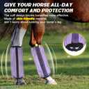 Fly Boots for Horses, Non-Slip Breathable Horse Fly Boots,Comfy Mesh Horse Fly Leggings (Purple)