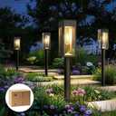 Philips 8 Packs Solar Pathway Lights Outdoor, Glass Metal Led Garden Landscape Lightings, 3000K Warm White, Waterproof for Decor Yard, Walkway, Patio, Driveway, Lawn