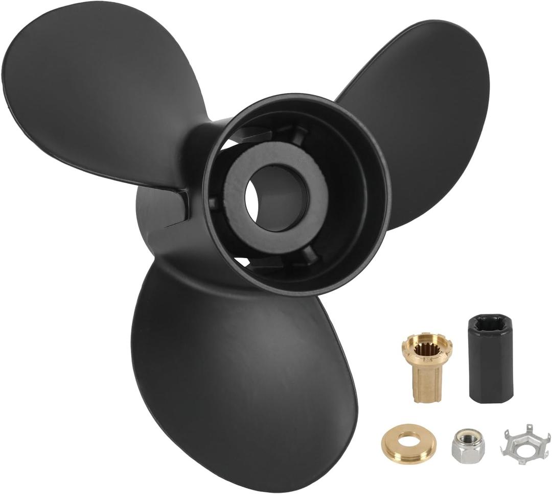48-77344A45 Outboard Boat Propeller 13 1/4 x17 Pitch Replacement for Mercury 60 75 90 100 115 hp, 15 Spline Tooth, RH, 13.25 x 17P