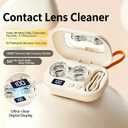 Portable Ultrasonic Contact Lens Cleaner, Rechargeable 360 High-Frequency Vibration Cleaning Case, 3 Modes with USB Powered, Soft & Hard Lens Cleaner for Travel, Gym, Office & Daily Use