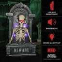 Haunted Hill Farm 3-Ft. Tombstone Skeleton DJ Halloween Animatronic