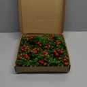 8 Pcs Christmas Pillar Candle Rings 2 Inch Center Small Xmas Kitchen Cabinet Wreath 6 Inch Mini Artificial Boxwood Berry Wreath Bulk for Holiday Table Centerpiece Window Door Wall Chair Decor