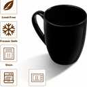 Urbanstrive 16 oz Large Coffee Mugs Set of 4 Ceramic Coffee Mug White Coffee Cups Tea Cups Idea Gift for Women Men House Warming Gifts New Home Office, Black 4 Pack