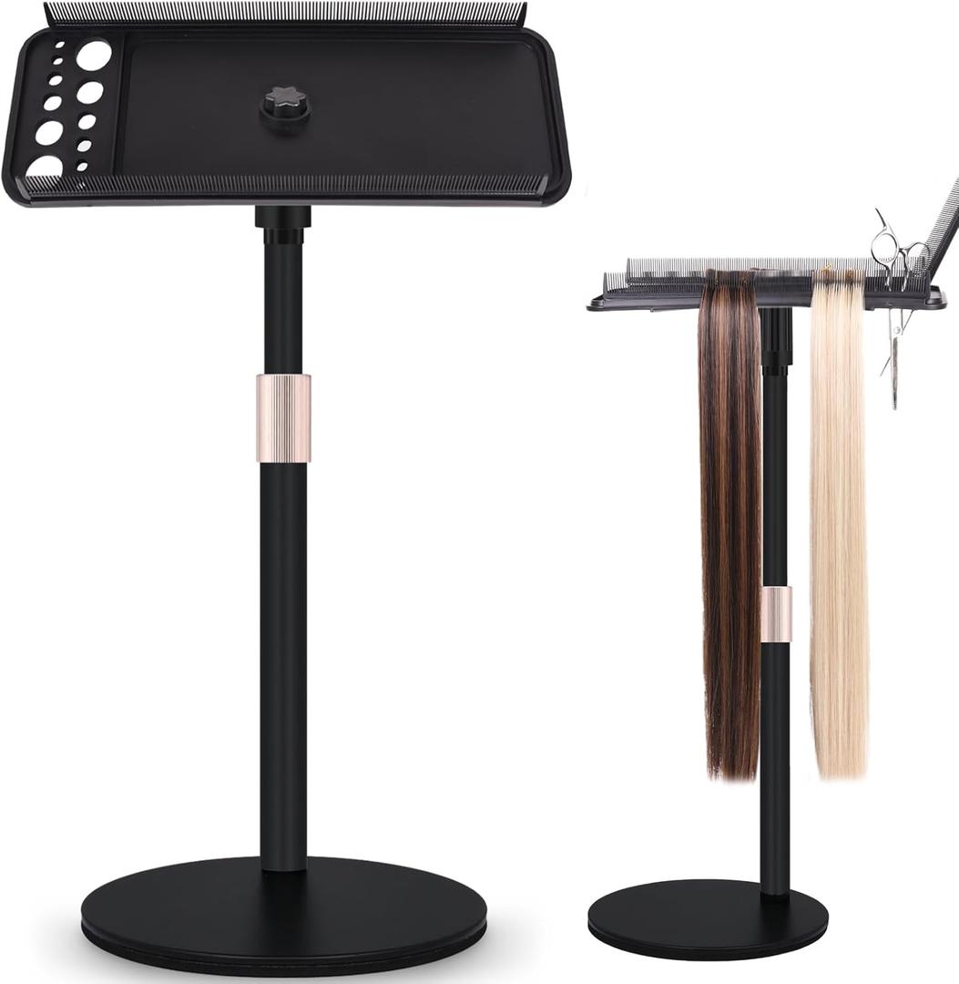 Hair Extension Holder Braiding Rack Stand - Adjustable Height Tripod Hair Organizer for Braiding Hair, Wigs, Extensions, Tinsel & Bangs | Portable Storage Display for Salon, Barber Shop & Home Use