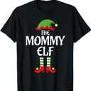 Mommy Elf Family Matching Group Christmas Mom T-Shirt M