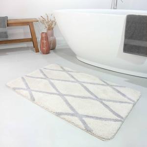 Homie Living bath mat, bath mat, cuddly soft pile, non-slip and washable, I San Bosa I, Beige Grey, 31.50"×44"
