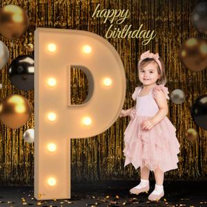 Marquee Letters 3 Feet Tall, 3FT Large Light up Letters P, Big Sign P with Warm White Light for Prom Birthday Wedding Proposal Engagement Graduation Party Backdrop Decorations
